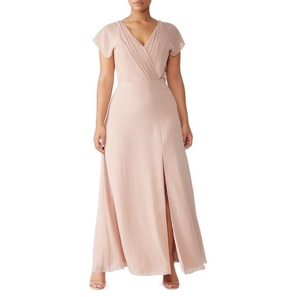 MONIQUE LHUILLIER BRIDESMAIDS Gwen A Line Gown - Picture 1 of 12